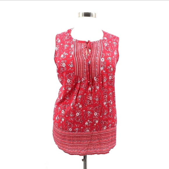 Como Blu Tops - Como Blu Plus Size Red Floral Blouse Sz 3XL NWT